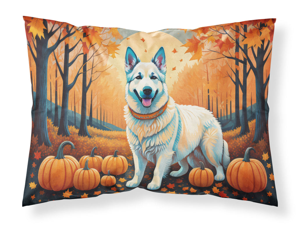 White German Shepherd Fall Standard Pillowcase Lightweight Super Soft Easy Care Decorative Artwork Pillowcase, Standard