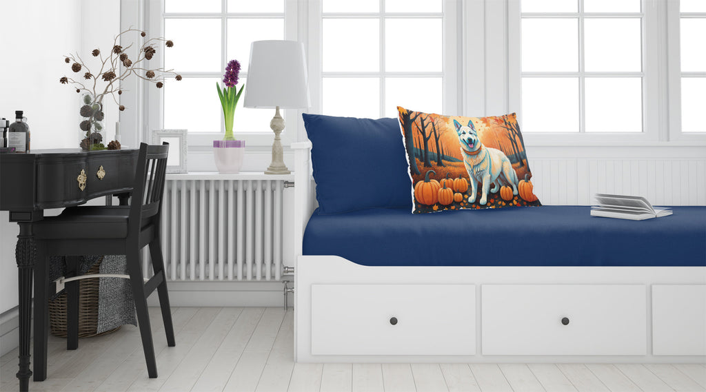 White German Shepherd Fall Standard Pillowcase Lightweight Super Soft Easy Care Decorative Artwork Pillowcase, Standard