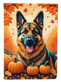 German Shepherd Fall House Flag 28x40 Porch Sleeve Pole Decorative Outside Yard Banner Artwork Wall Hanging, Polyester