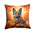 German Shepherd Fall Decorative Throw Pillow 14x14 Indoor Outdoor Accent Cushion, Fabric Cover with Insert for Sofa, Bed, Porch & Living Room