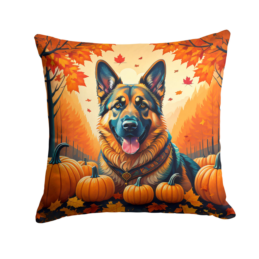 German Shepherd Fall Decorative Throw Pillow 18x18 Indoor Outdoor Accent Cushion, Fabric Cover with Insert for Sofa, Bed, Porch & Living Room