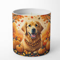 Golden Retriever Fall Decorative Soy Candle Nature Soy Wax Essential Oil Home Decor Ideal for Bedroom Kitchen Bath Office Gift, 10 oz
