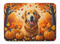 Golden Retriever Fall Memory Foam Kitchen Mat Machine Washable Anti-Fatigue Cushion Comfort Bath or Kitchen Rug