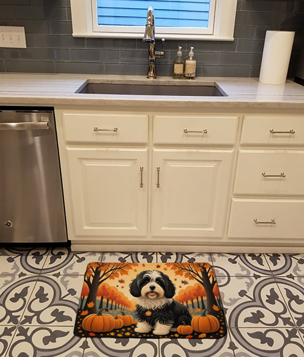 Havanese Fall Memory Foam Kitchen Mat Machine Washable Anti-Fatigue Cushion Comfort Bath or Kitchen Rug