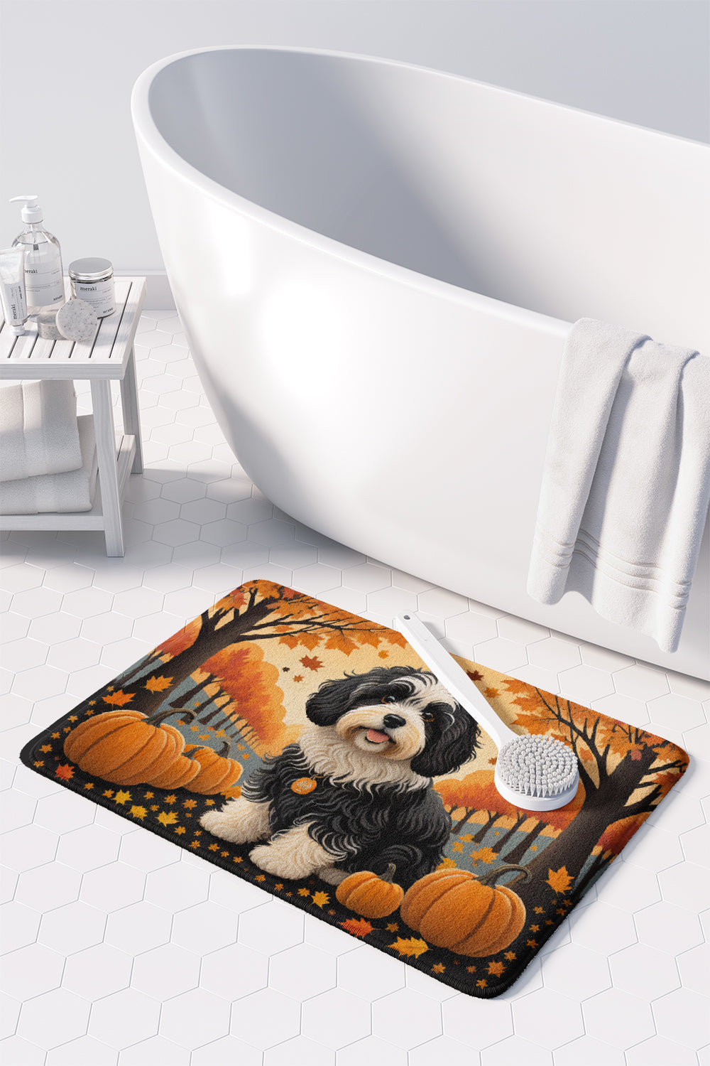 Havanese Fall Memory Foam Kitchen Mat Machine Washable Anti-Fatigue Cushion Comfort Bath or Kitchen Rug