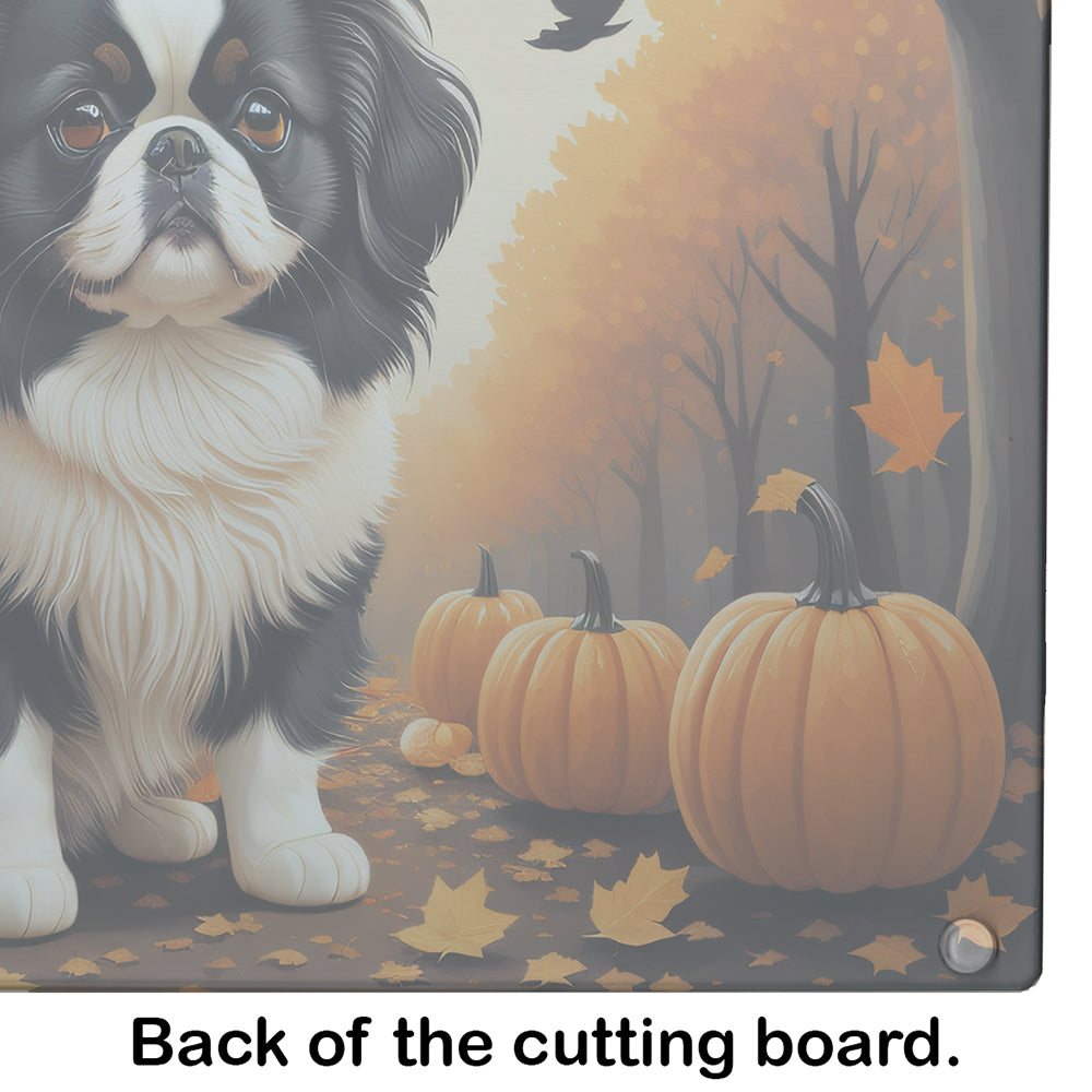 Japanese Chin Fall Cutting Board Tempered Glass Kitchen Cutting Surface, Heat Resistant Chopping, Non-Slip Feet, Food Prep & Serving