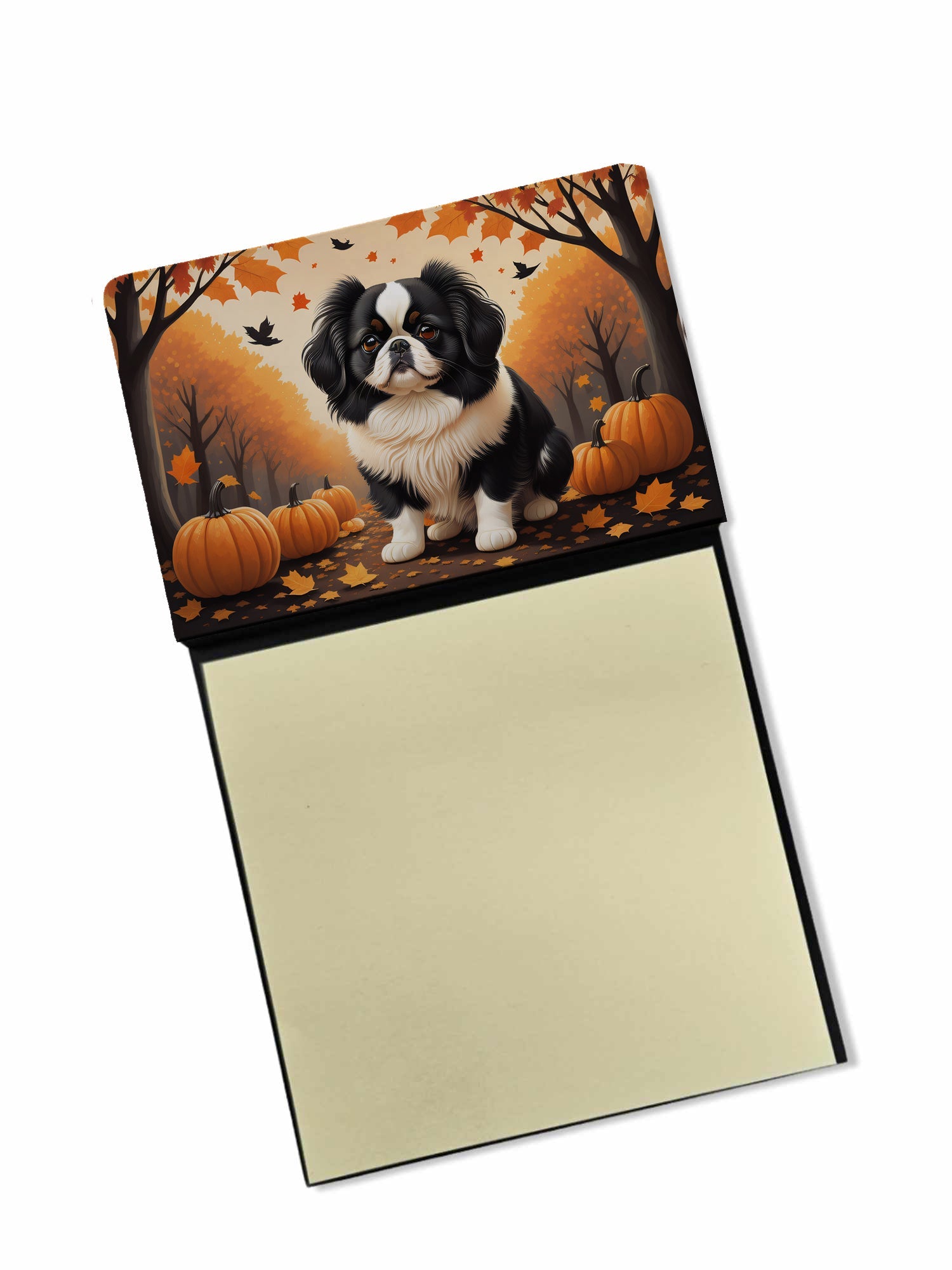 Japanese Chin Fall Watercolor Sticky Note Holder Refillable Dispenser Desk Accessory 3x3 Pad Gift