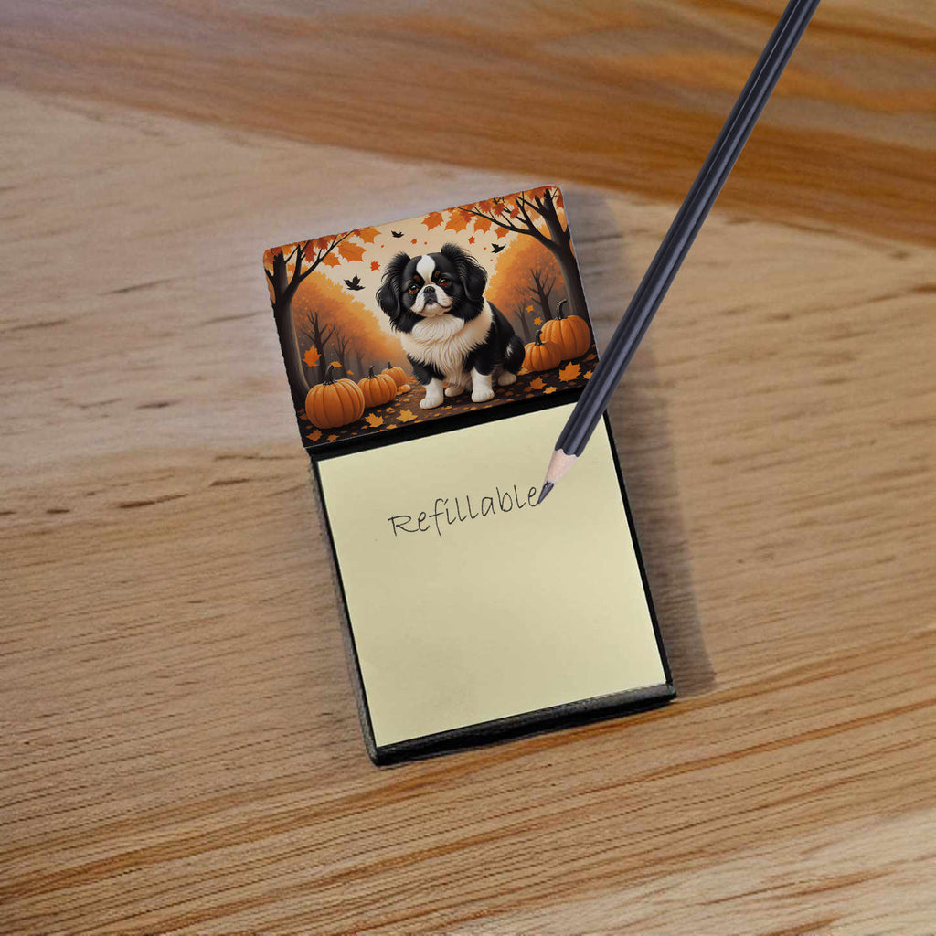 Japanese Chin Fall Watercolor Sticky Note Holder Refillable Dispenser Desk Accessory 3x3 Pad Gift
