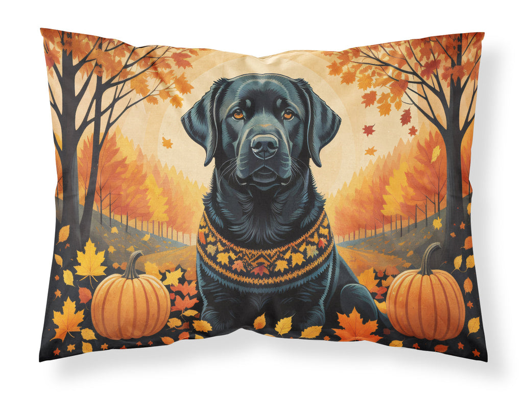Black Labrador Retriever Fall Standard Pillowcase Lightweight Super Soft Easy Care Decorative Artwork Pillowcase, Standard