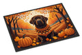 Chocolate Labrador Retriever Fall Doormat Indoor Outdoor 18H X 27W Front Door Mat Rugs for Entryway, Non Slip Washable