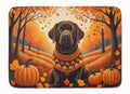 Chocolate Labrador Retriever Fall Memory Foam Kitchen Mat Machine Washable Anti-Fatigue Cushion Comfort Bath or Kitchen Rug