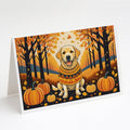 Yellow Labrador Retriever Fall Greeting Cards Pack of 8 Blank Cards with Envelopes Whimsical A7 Size 5x7