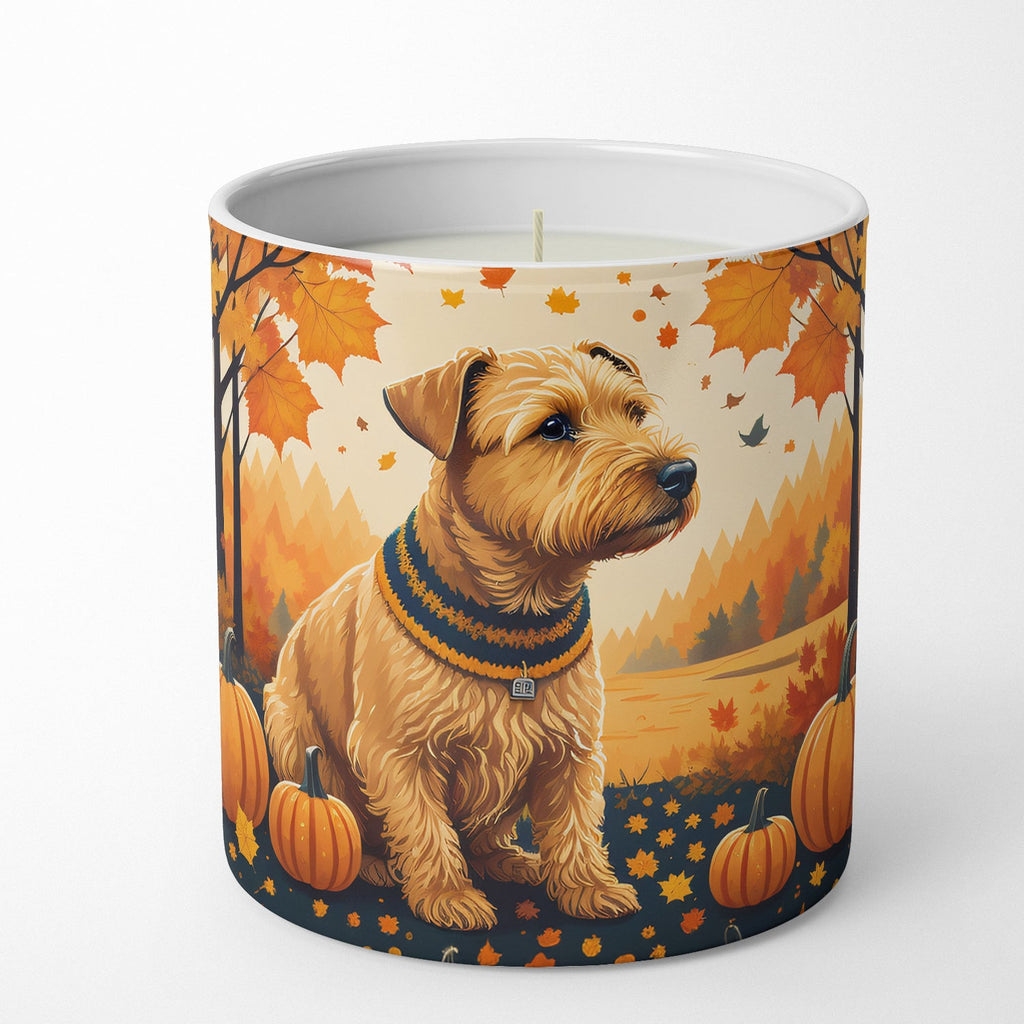 Lakeland Terrier Fall Decorative Soy Candle Nature Soy Wax Essential Oil Home Decor Ideal for Bedroom Kitchen Bath Office Gift, 10 oz