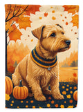 Lakeland Terrier Fall House Flag 28x40 Porch Sleeve Pole Decorative Outside Yard Banner Artwork Wall Hanging, Polyester