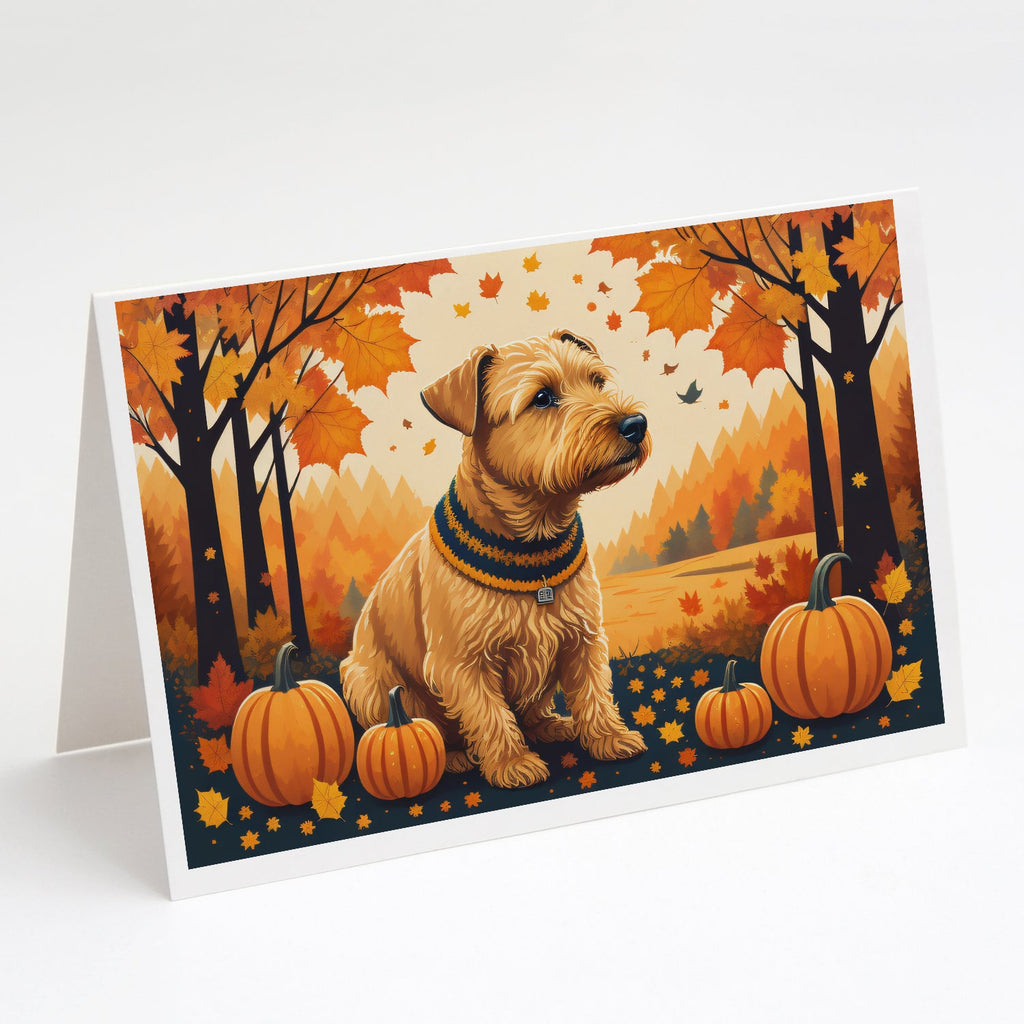 Lakeland Terrier Fall Greeting Cards Pack of 8 Blank Cards with Envelopes Whimsical A7 Size 5x7