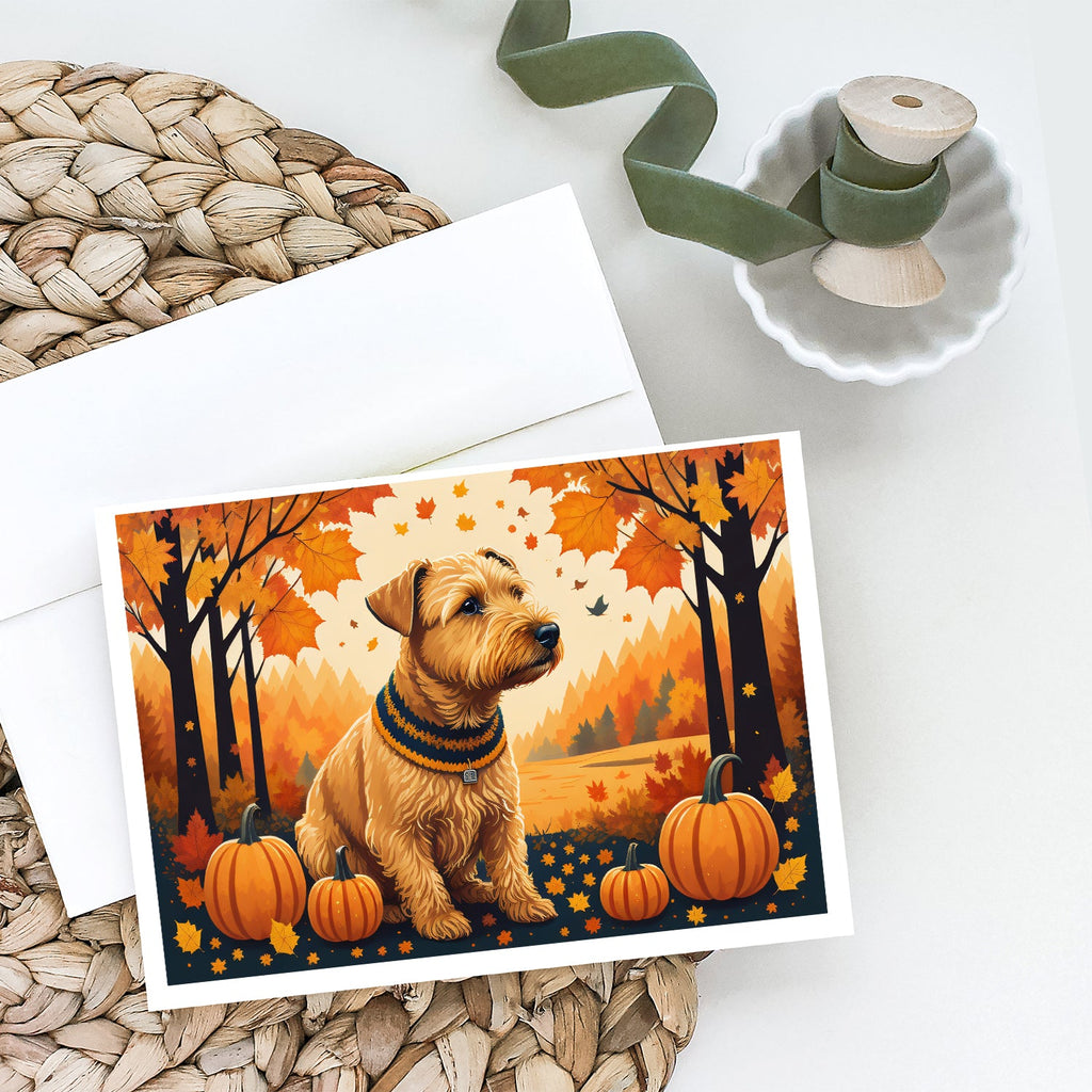 Lakeland Terrier Fall Greeting Cards Pack of 8 Blank Cards with Envelopes Whimsical A7 Size 5x7