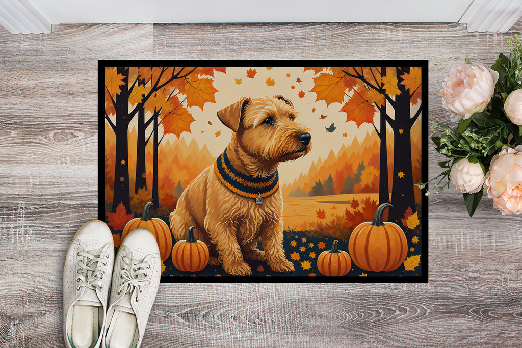 Lakeland Terrier Fall Doormat Indoor Outdoor 18H X 27W Front Door Mat Rugs for Entryway, Non Slip Washable
