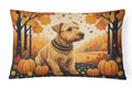 Lakeland Terrier Fall Decorative Throw Pillow 12x16 Indoor Outdoor Accent Cushion, Fabric Cover with Insert for Sofa, Bed, Porch & Living Room
