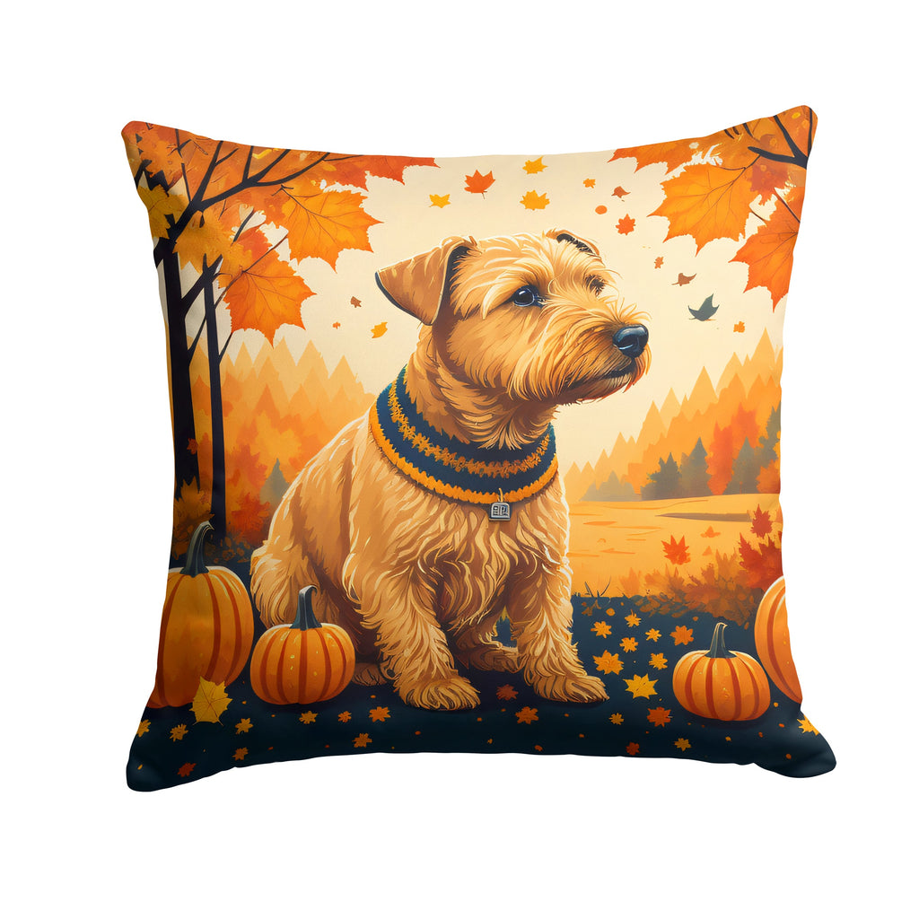 Lakeland Terrier Fall Decorative Throw Pillow 18x18 Indoor Outdoor Accent Cushion, Fabric Cover with Insert for Sofa, Bed, Porch & Living Room