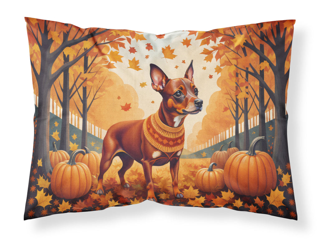 Red Miniature Pinscher Fall Standard Pillowcase Lightweight Super Soft Easy Care Decorative Artwork Pillowcase, Standard