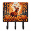 Red Miniature Pinscher Fall Leash or Key Holder Wall Hooks, Coat Rack Wall Mount, for Hanging Keys, Towels, Aprons, Leashes