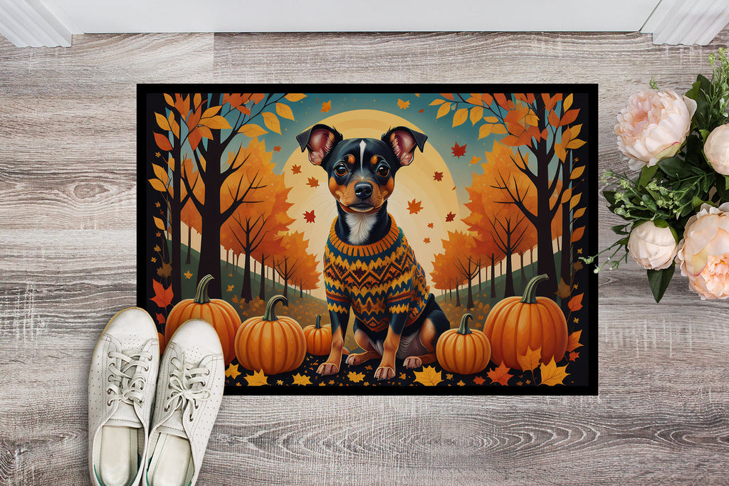Miniature Pinscher Fall Doormat Indoor Outdoor 24H X 36W Front Door Mat Rugs for Entryway, Non Slip Washable Low Pile,