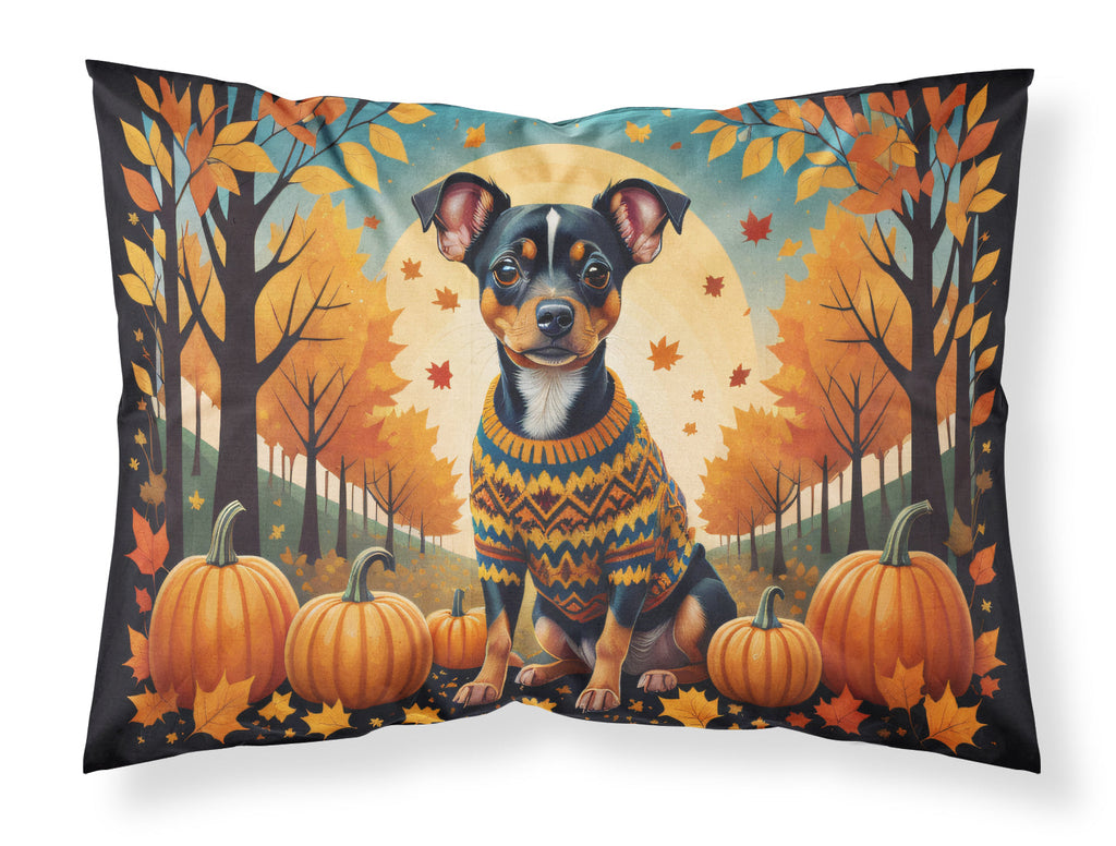 Miniature Pinscher Fall Standard Pillowcase Lightweight Super Soft Easy Care Decorative Artwork Pillowcase, Standard