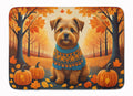Norfolk Terrier Fall Memory Foam Kitchen Mat Machine Washable Anti-Fatigue Cushion Comfort Bath or Kitchen Rug