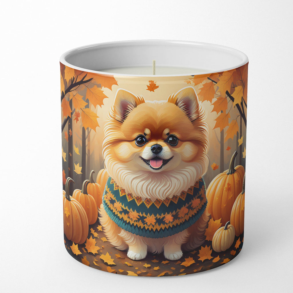 Pomeranian Fall Decorative Soy Candle Nature Soy Wax Essential Oil Home Decor Ideal for Bedroom Kitchen Bath Office Gift, 10 oz