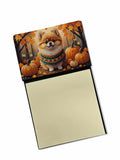Pomeranian Fall Watercolor Sticky Note Holder Refillable Dispenser Desk Accessory 3x3 Pad Gift