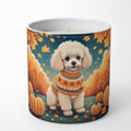 Poodle Fall Decorative Soy Candle Nature Soy Wax Essential Oil Home Decor Ideal for Bedroom Kitchen Bath Office Gift, 10 oz