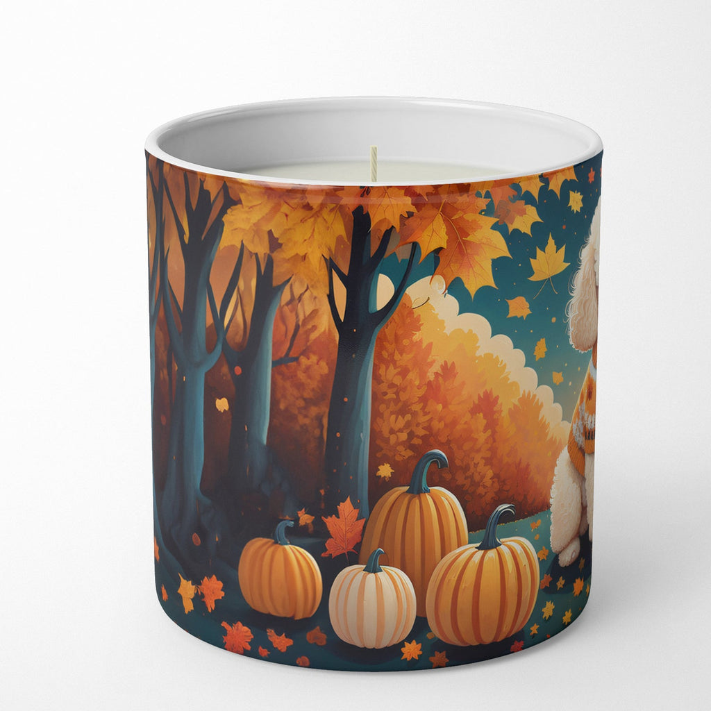 Poodle Fall Decorative Soy Candle Nature Soy Wax Essential Oil Home Decor Ideal for Bedroom Kitchen Bath Office Gift, 10 oz