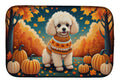 Poodle Fall Dish Drying Mat Absorbent Dish Drying Mat Pad for Kitchen Counter Dish Drainer Mat for Countertop, 14 x 21", Multicolor