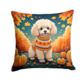 Poodle Fall Decorative Throw Pillow 14x14 Indoor Outdoor Accent Cushion, Fabric Cover with Insert for Sofa, Bed, Porch & Living Room