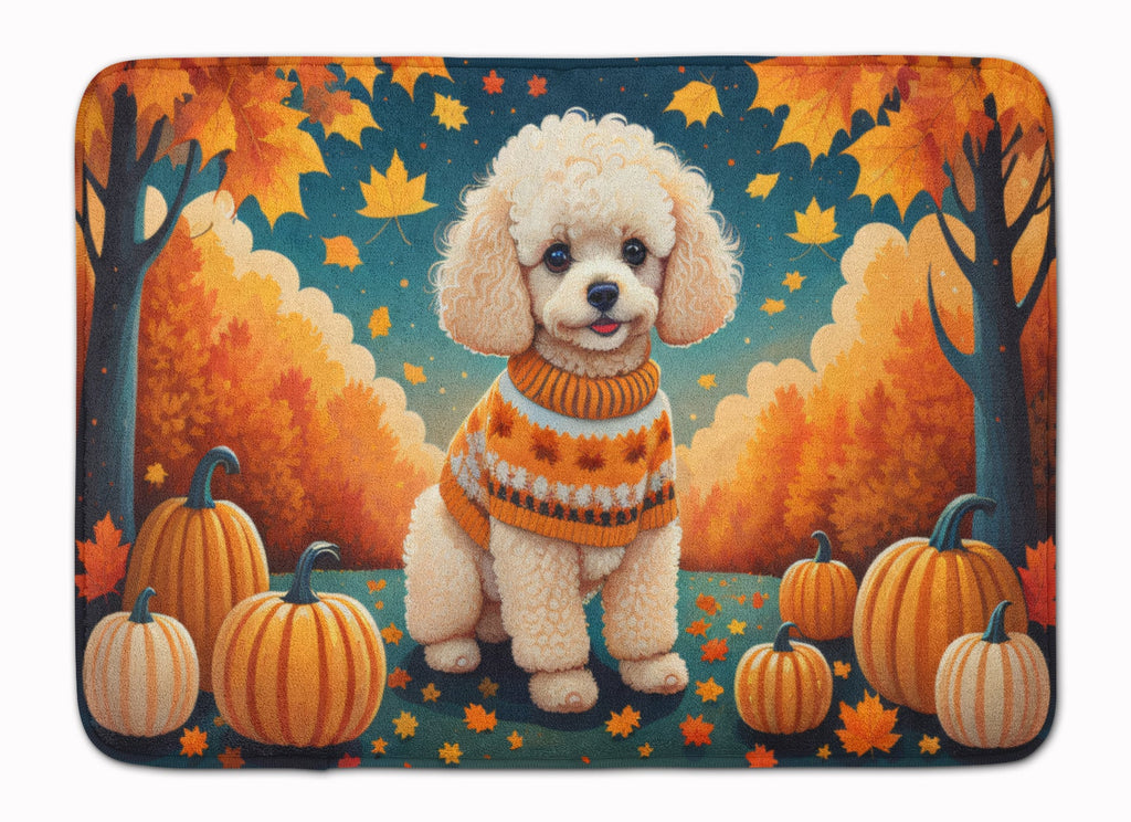 Poodle Fall Memory Foam Kitchen Mat Machine Washable Anti-Fatigue Cushion Comfort Bath or Kitchen Rug
