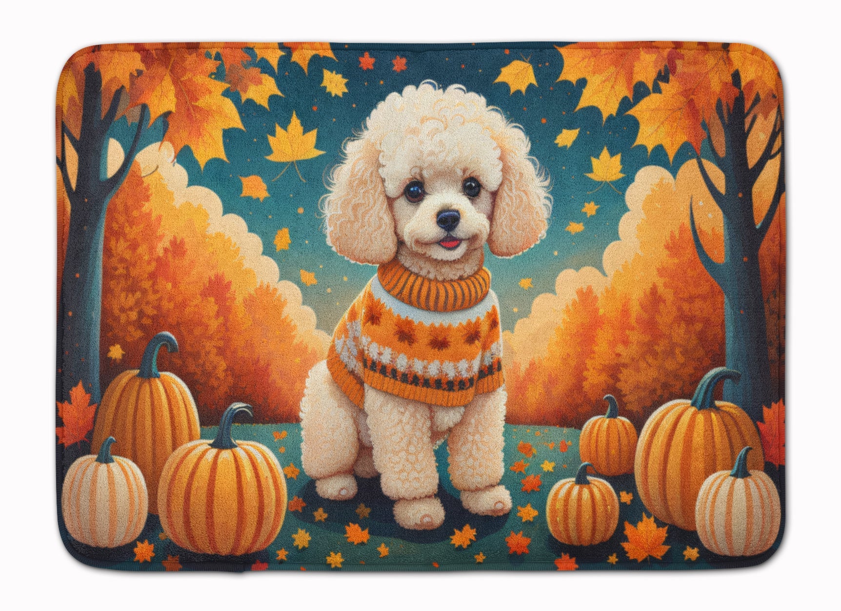 Poodle Fall Memory Foam Kitchen Mat Machine Washable Anti-Fatigue Cushion Comfort Bath or Kitchen Rug