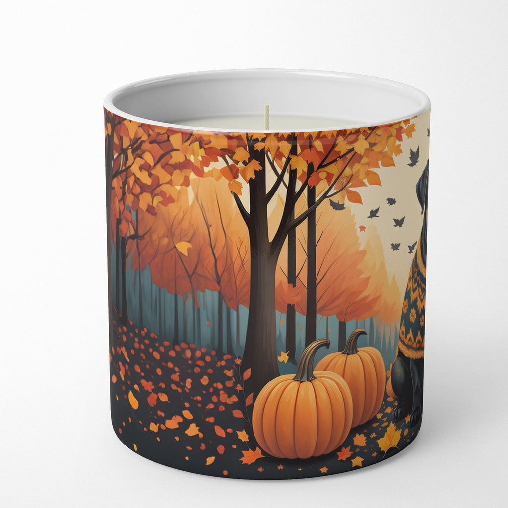 Black Pug Fall Decorative Soy Candle Nature Soy Wax Essential Oil Home Decor Ideal for Bedroom Kitchen Bath Office Gift, 10 oz