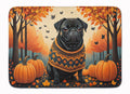 Black Pug Fall Memory Foam Kitchen Mat Machine Washable Anti-Fatigue Cushion Comfort Bath or Kitchen Rug