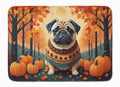 Fawn Pug Fall Memory Foam Kitchen Mat Machine Washable Anti-Fatigue Cushion Comfort Bath or Kitchen Rug