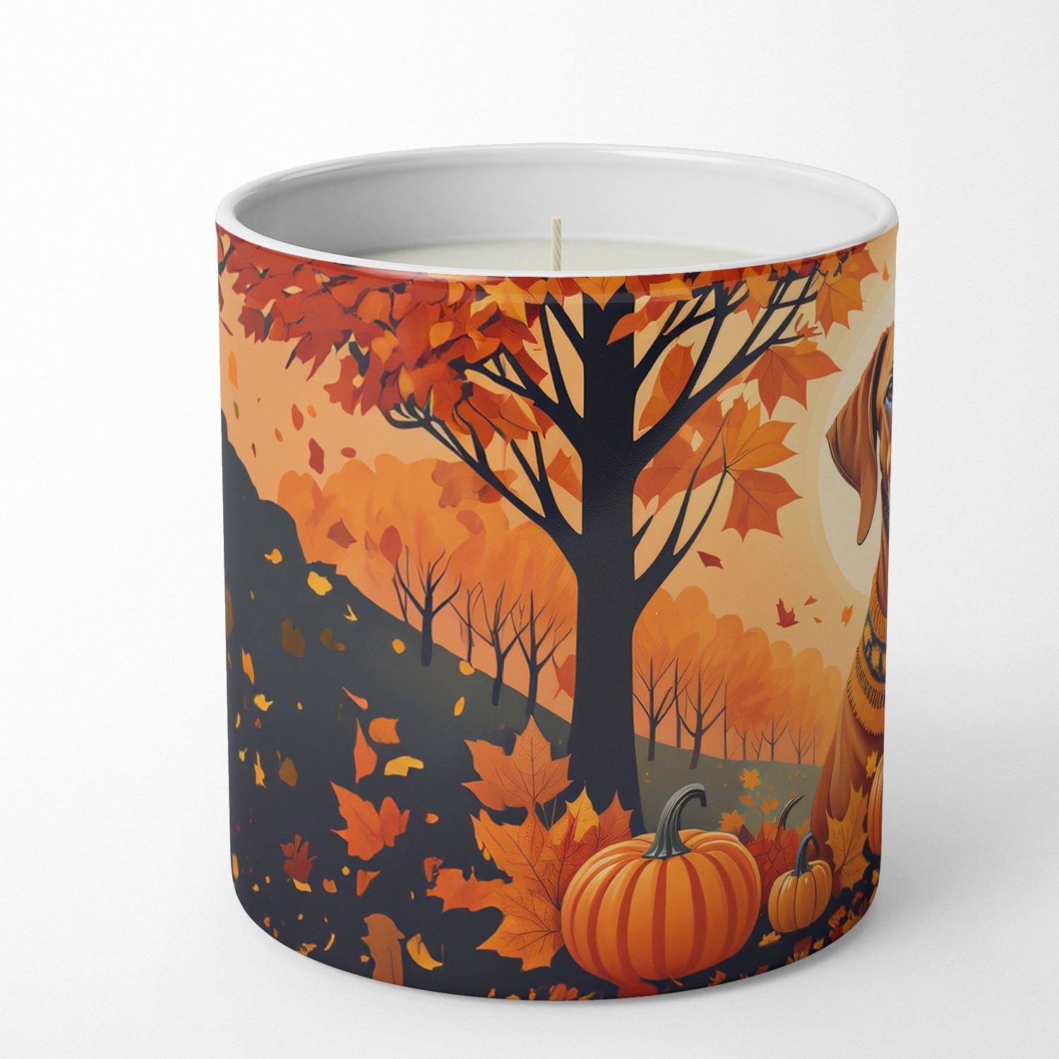 Rhodesian Ridgeback Fall Decorative Soy Candle Nature Soy Wax Essential Oil Home Decor Ideal for Bedroom Kitchen Bath Office Gift, 10 oz
