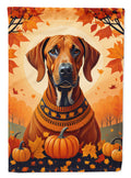 Rhodesian Ridgeback Fall House Flag 28x40 Porch Sleeve Pole Decorative Outside Yard Banner Artwork Wall Hanging, Polyester