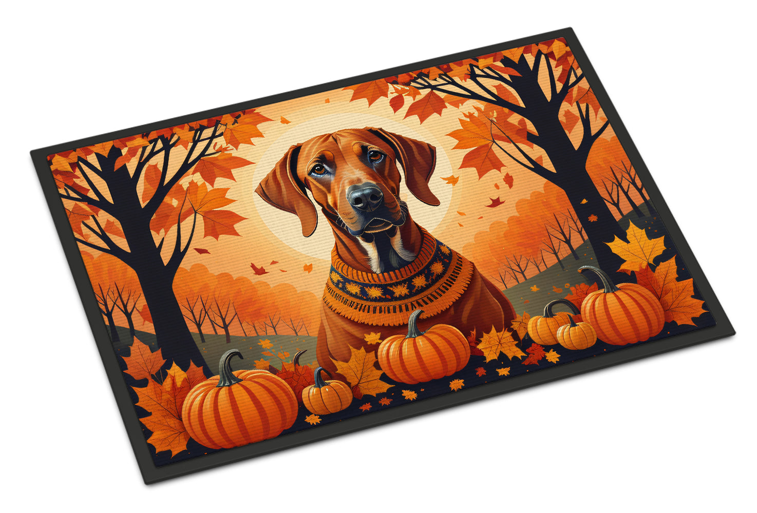 Rhodesian Ridgeback Fall Doormat Indoor Outdoor 18H X 27W Front Door Mat Rugs for Entryway, Non Slip Washable