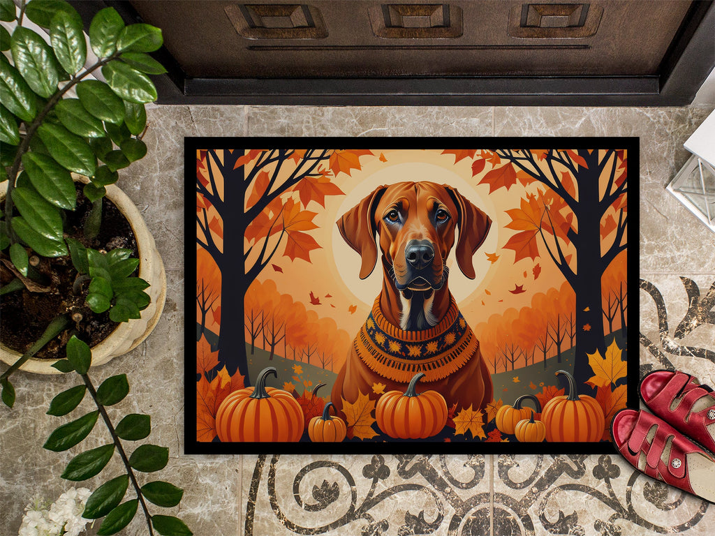 Rhodesian Ridgeback Fall Doormat Indoor Outdoor 18H X 27W Front Door Mat Rugs for Entryway, Non Slip Washable