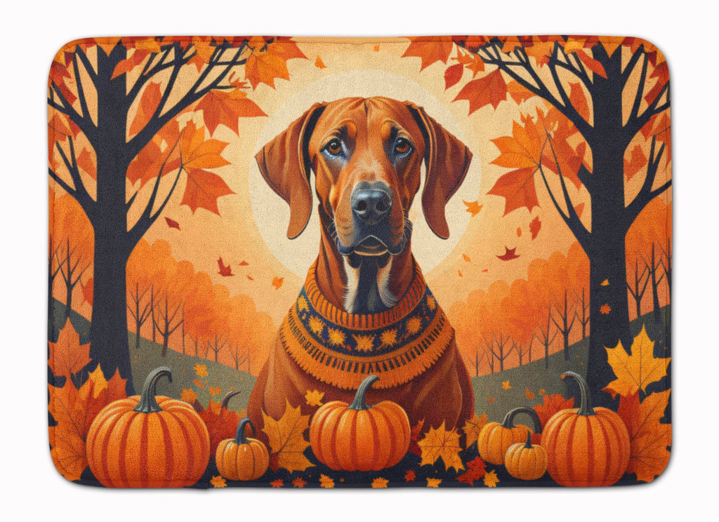 Rhodesian Ridgeback Fall Memory Foam Kitchen Mat Machine Washable Anti-Fatigue Cushion Comfort Bath or Kitchen Rug