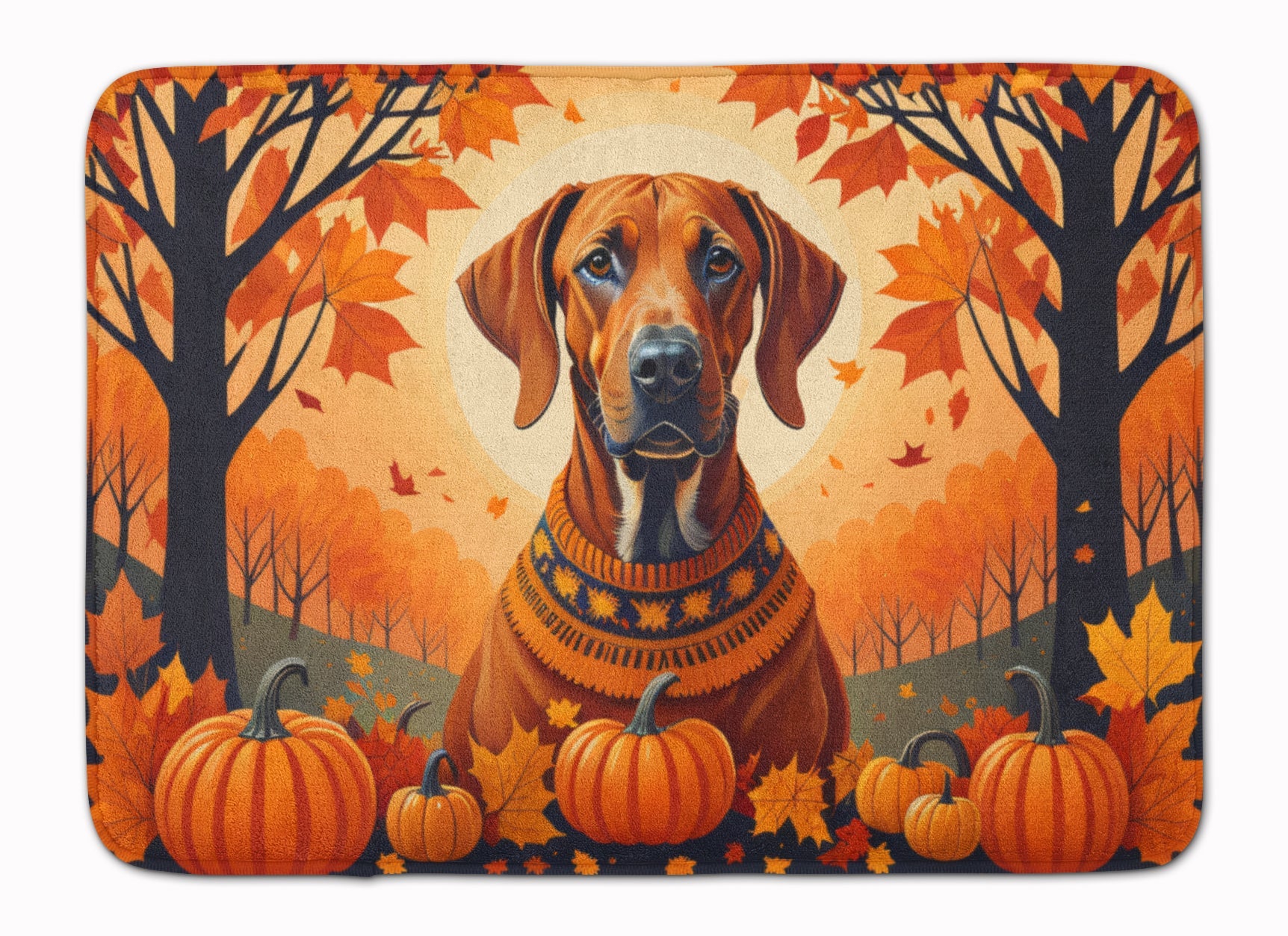 Rhodesian Ridgeback Fall Memory Foam Kitchen Mat Machine Washable Anti-Fatigue Cushion Comfort Bath or Kitchen Rug
