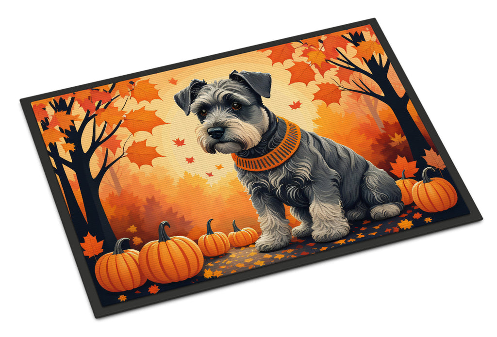 Schnauzer Fall Doormat Indoor Outdoor 24H X 36W Front Door Mat Rugs for Entryway, Non Slip Washable Low Pile,