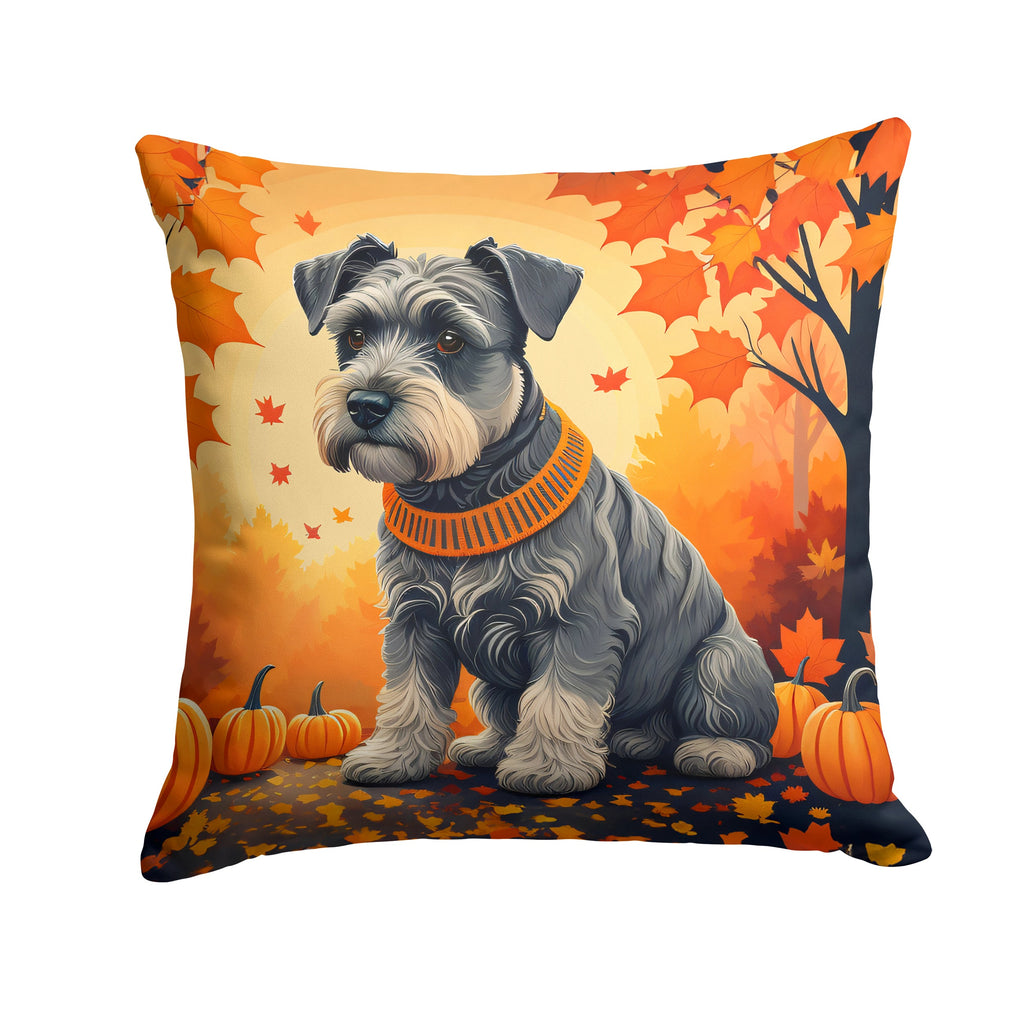 Schnauzer Fall Decorative Throw Pillow 18x18 Indoor Outdoor Accent Cushion, Fabric Cover with Insert for Sofa, Bed, Porch & Living Room