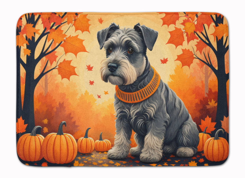 Schnauzer Fall Memory Foam Kitchen Mat Machine Washable Anti-Fatigue Cushion Comfort Bath or Kitchen Rug