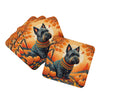 Scottish Terrier Fall Foam Coasters Set of 4 Cup Coasters for Indoor Outdoor, Tabletop Protection, Anti Slip, Mouse pad Material