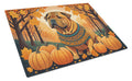 Shar Pei Fall Cutting Board Tempered Glass Kitchen Cutting Surface, Heat Resistant Chopping, Non-Slip Feet, Food Prep & Serving